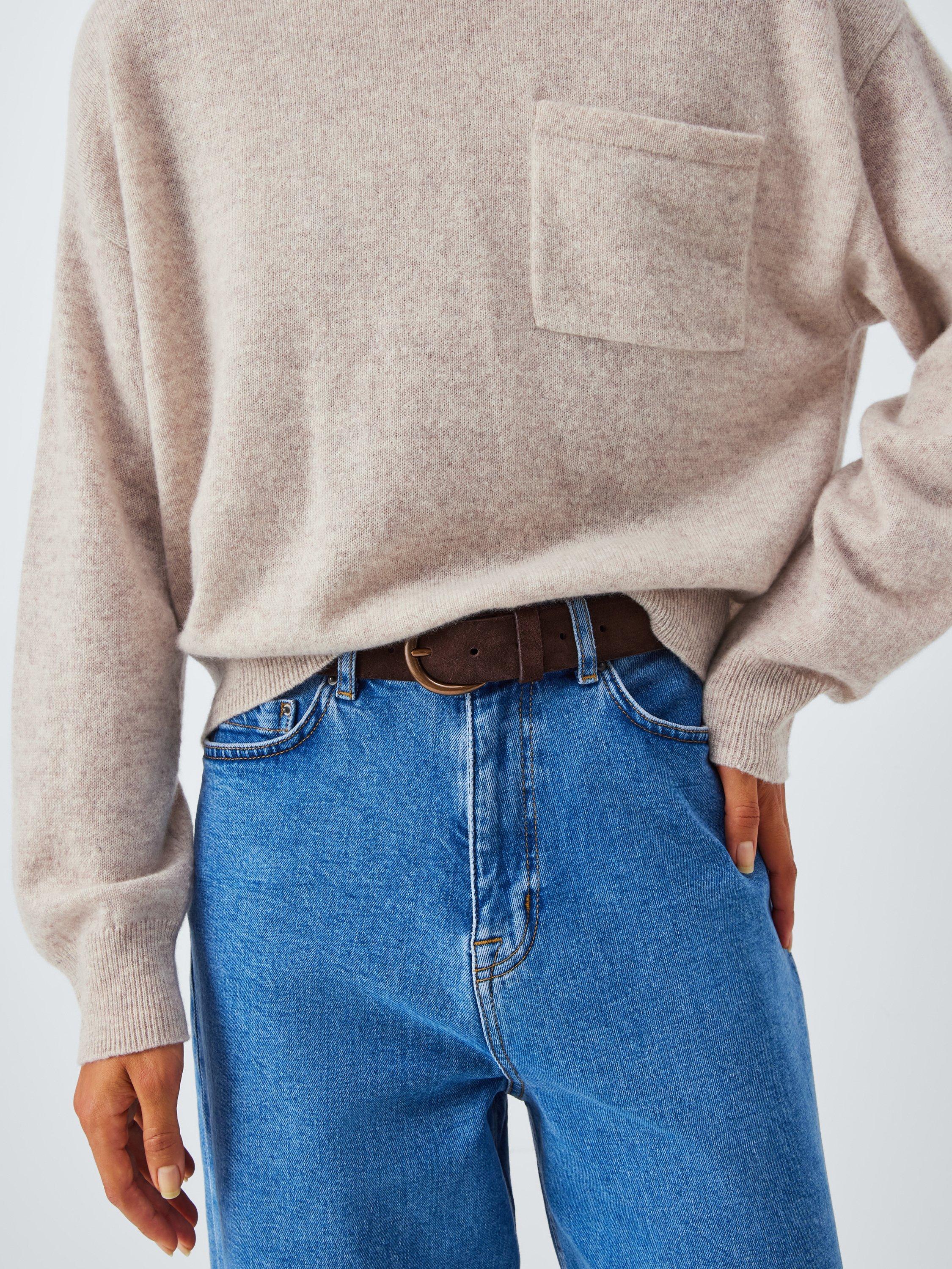 Product image 7 of 7, which shows John Lewis Crew Neck Cashmere Patch Pocket Jumper, Natural, 10