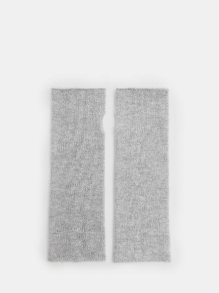 HUSH Cashmere Fingerless Gloves, Light Grey