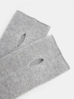 HUSH Cashmere Fingerless Gloves - view 2, Light Grey