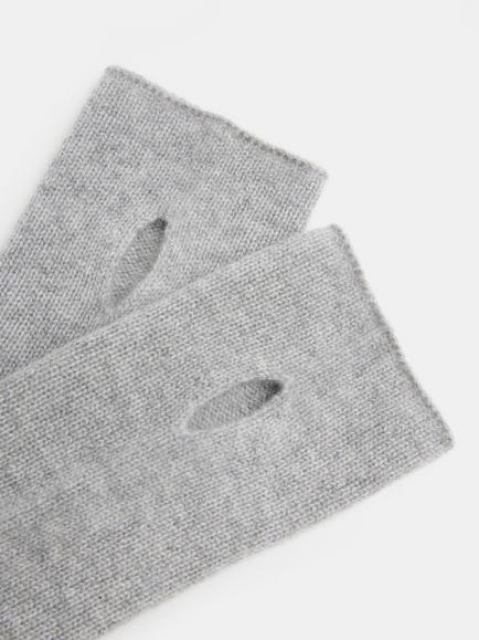 HUSH Cashmere Fingerless Gloves - view 2, Light Grey