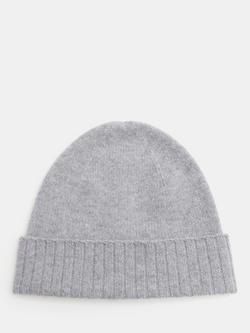HUSH Cashmere Beanie Hat, Light Grey
