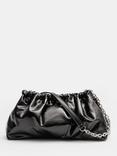 HUSH Reva Ruched Leather Bag, Black