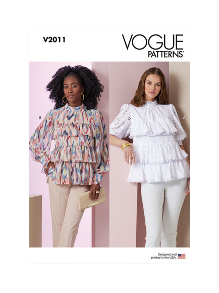 Vogue Misses' Baby Doll Tops Sewing Pattern, V2011, White