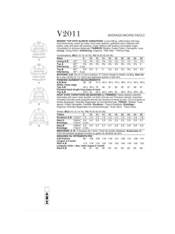 Vogue Misses' Baby Doll Tops Sewing Pattern, V2011 - view 2, White