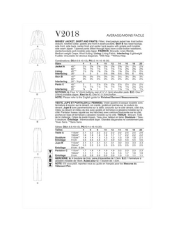 Vogue Misses' Peplum Jacket, Skirt and Pants, V2018 - view 2, White