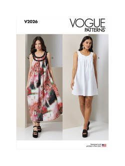 Vogue Misses' Tent Dress Sewing Pattern, VI2026, White