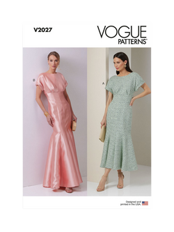Vogue Misses' Trumpet Bottom Dress Sewing Pattern, V2027, White