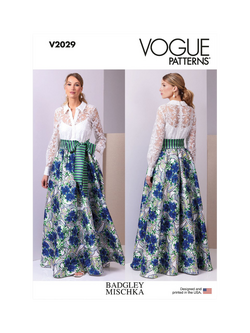 Vogue Misses' Contrast Sash Skirt Sewing Pattern, V2029, White