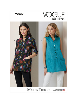 Vogue Misses' A Line Tunic Sewing Pattern, V2030, White
