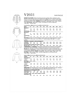 Vogue Misses' Button Front Blouses Sewing Pattern, V2031 - view 2, White