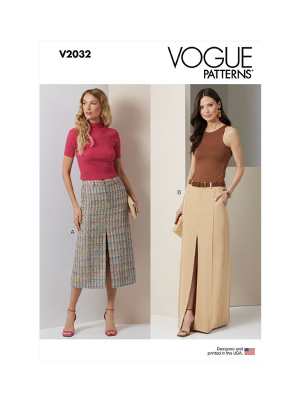 Vogue Misses' Pintuck Skirt Skirt Sewing Pattern, V2032, White