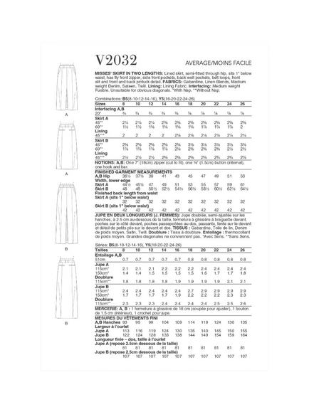 Vogue Misses' Pintuck Skirt Skirt Sewing Pattern, V2032 - view 2, White