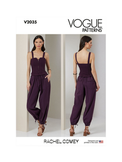 Vogue Misses' Zip Front Jumpsuit Sewing Pattern, V2035, H5