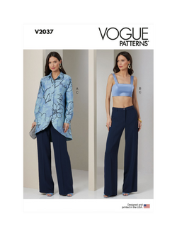 Vogue Misses' Shirt, Top and Pants Sewing Pattern, V2037, White