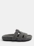 HUSH Kara Shearling Sliders, Grey