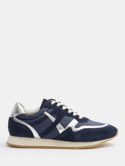 HUSH Rylee Retro Trainers - view 2, Blue/Silver