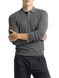 SPOKE Merino Polo Slim Fit Jumper, Granite