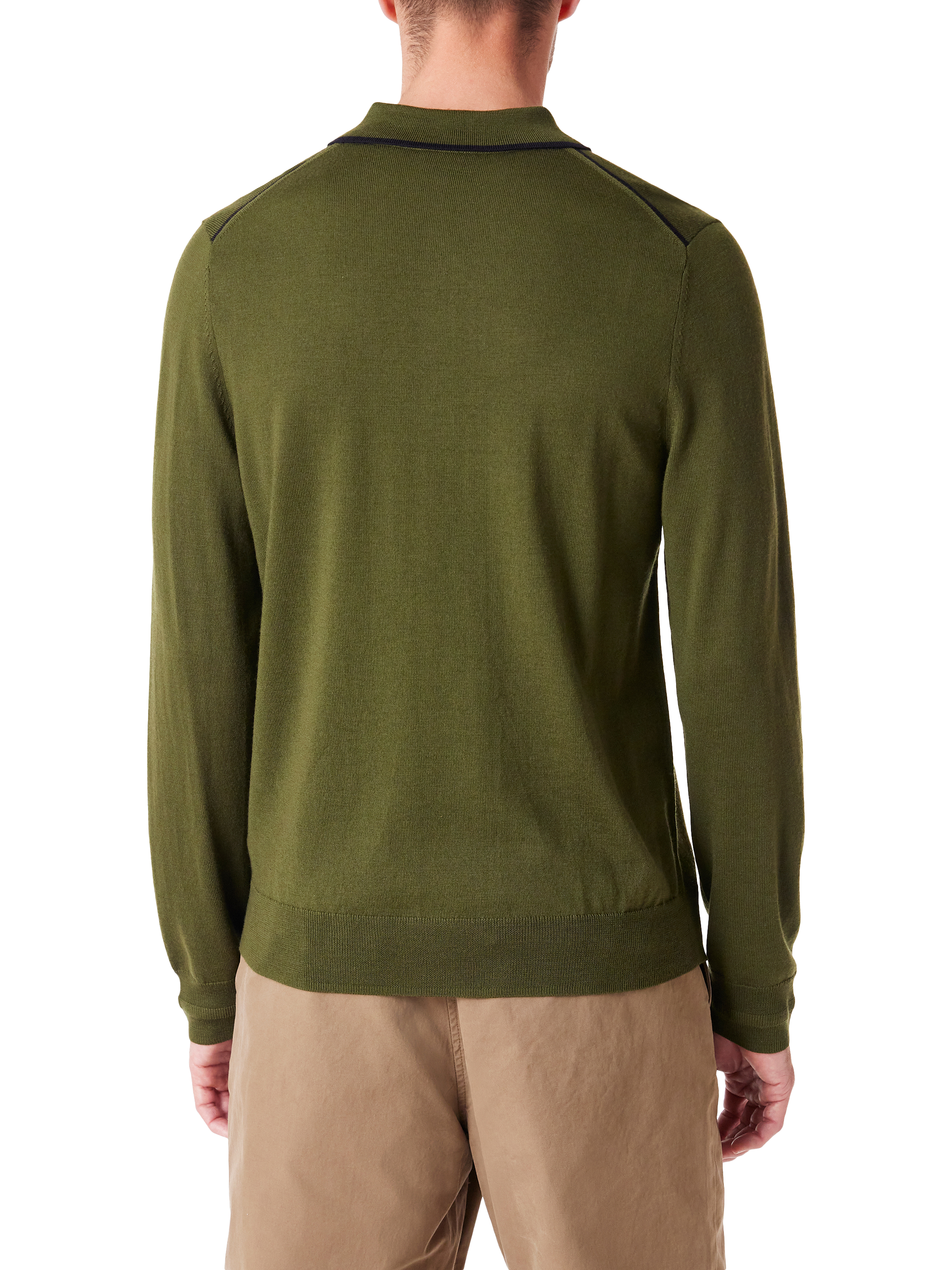Product image 2 of 6, which shows PS Paul Smith Merino Wool Polo Top, Green, S