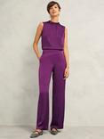 Hobbs Judith Satin Trousers, Vibrant Purple