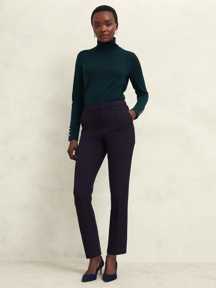 Hobbs Petite Aly Tailored Trousers, Navy, Navy