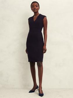 Hobbs Petite Aly Tailored Dress, Navy, Navy