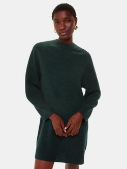 Whistles Ava Wool Jumper Dress, Forest Green