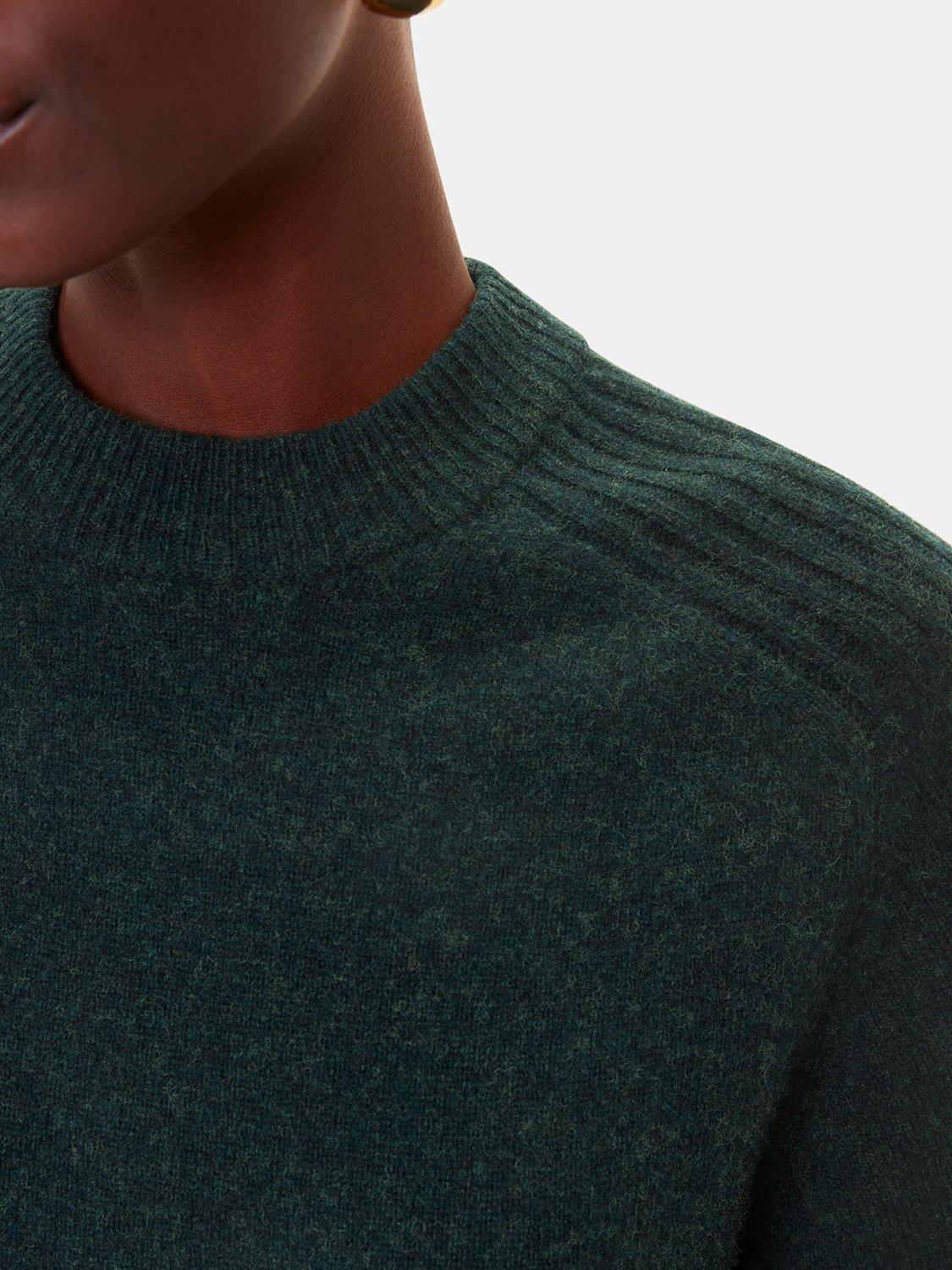 Product image 4 of 5, which shows Whistles Ava Wool Jumper Dress, Forest Green, XS