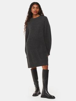 Whistles Petite Ava Wool Jumper Dress, Grey, Grey