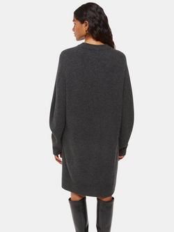 Whistles Petite Ava Wool Jumper Dress, Grey - view 2, Grey