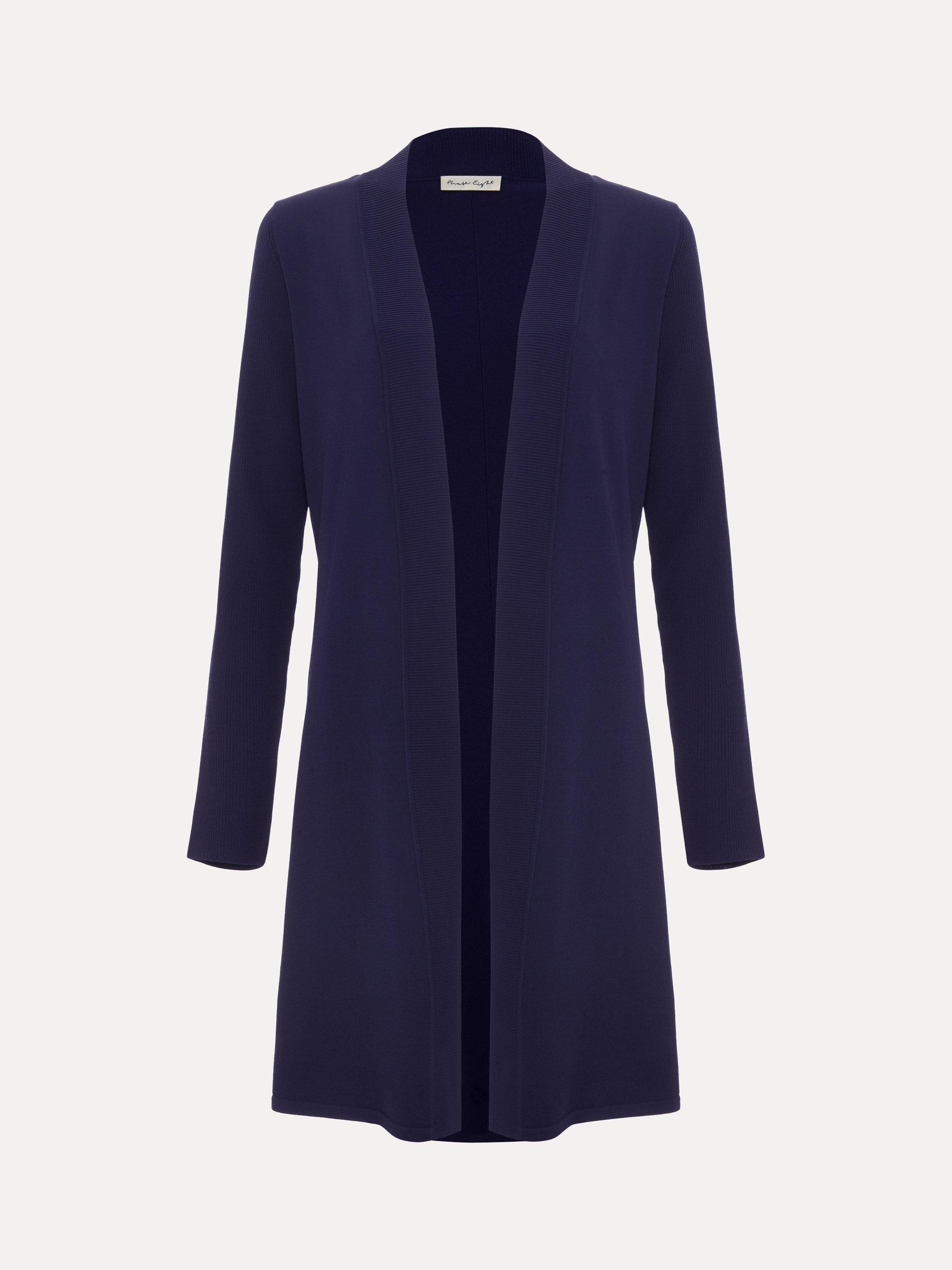 Product image 5 of 5, which shows Phase Eight Lauren Longline Jersey Cardigan, Navy, XS
