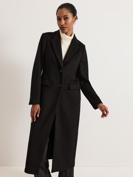 Phase Eight Lydia Wool Blend Long Coat, Black, Black