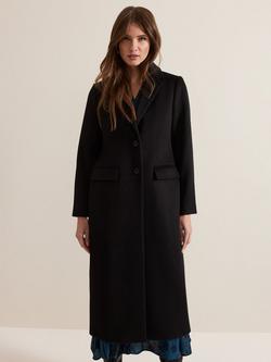 Phase Eight Petite Lydia Wool Rich Coat, Black, Black