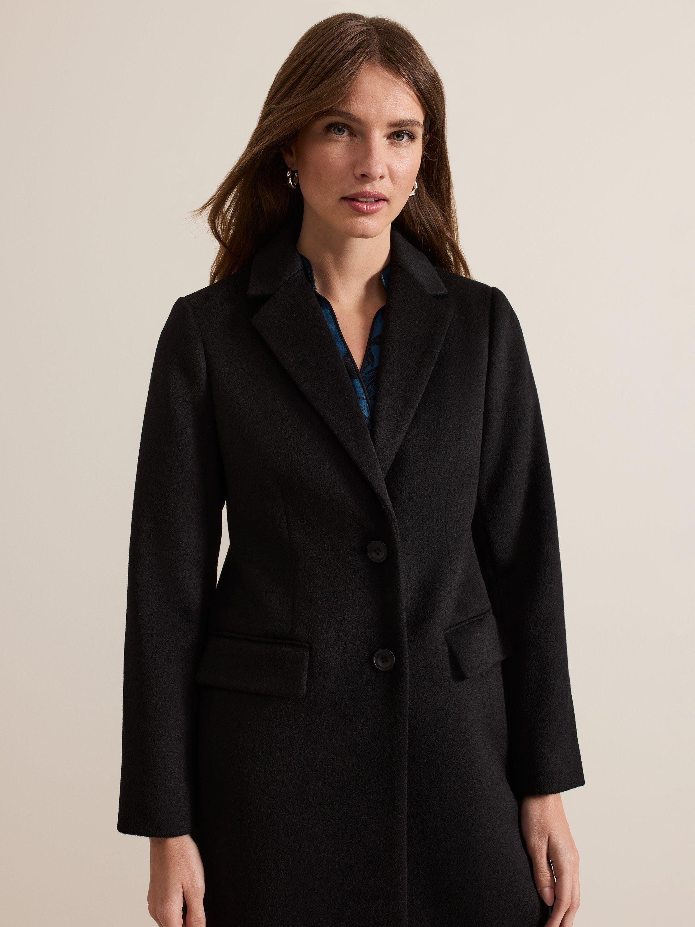 Phase Eight Petite Lydia Wool Rich Coat Black