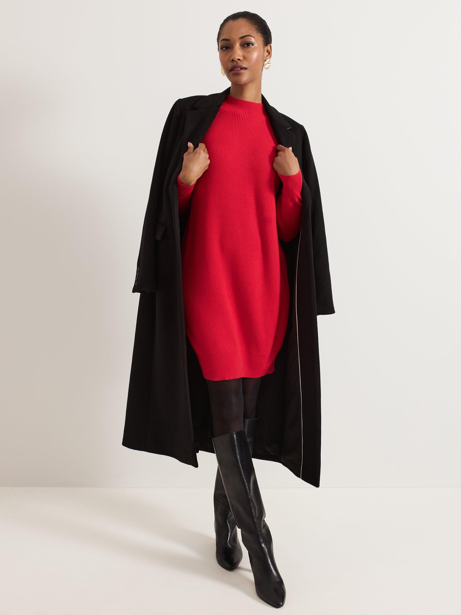 Product image 7 of 7, which shows Phase Eight Eliana Jumper Dress, Red, S