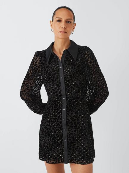 Phase Eight Esin Shirt Dress, Black, Black
