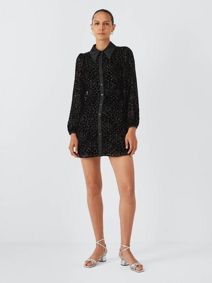 Phase Eight Esin Shirt Dress, Black - view 2, Black