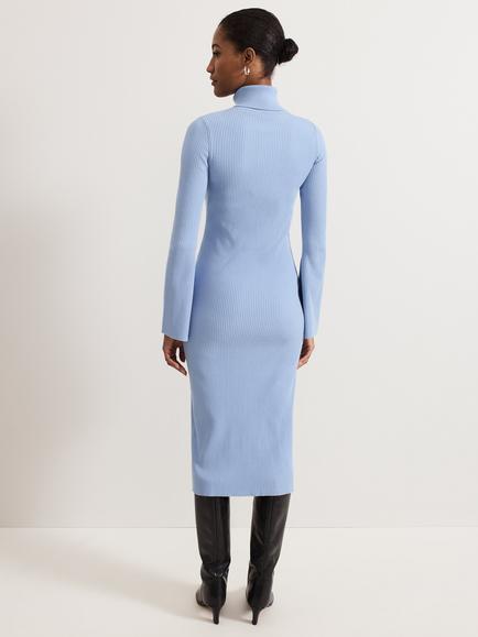 Phase Eight Kylie Knit Dress, Pale Blue - view 2, Pale Blue