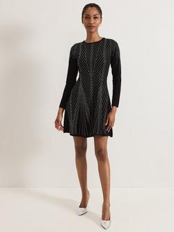 Phase Eight Lexie Stud Dress, Black, Black