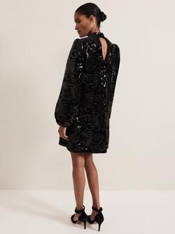 Phase Eight Trudy Sequin Dress, Black - view 2, Black