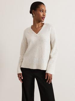 Phase Eight Olivia Wool Rich Jumper, Pale Grey