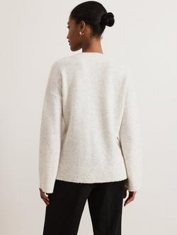 Phase Eight Olivia Wool Rich Jumper - view 2, Pale Grey