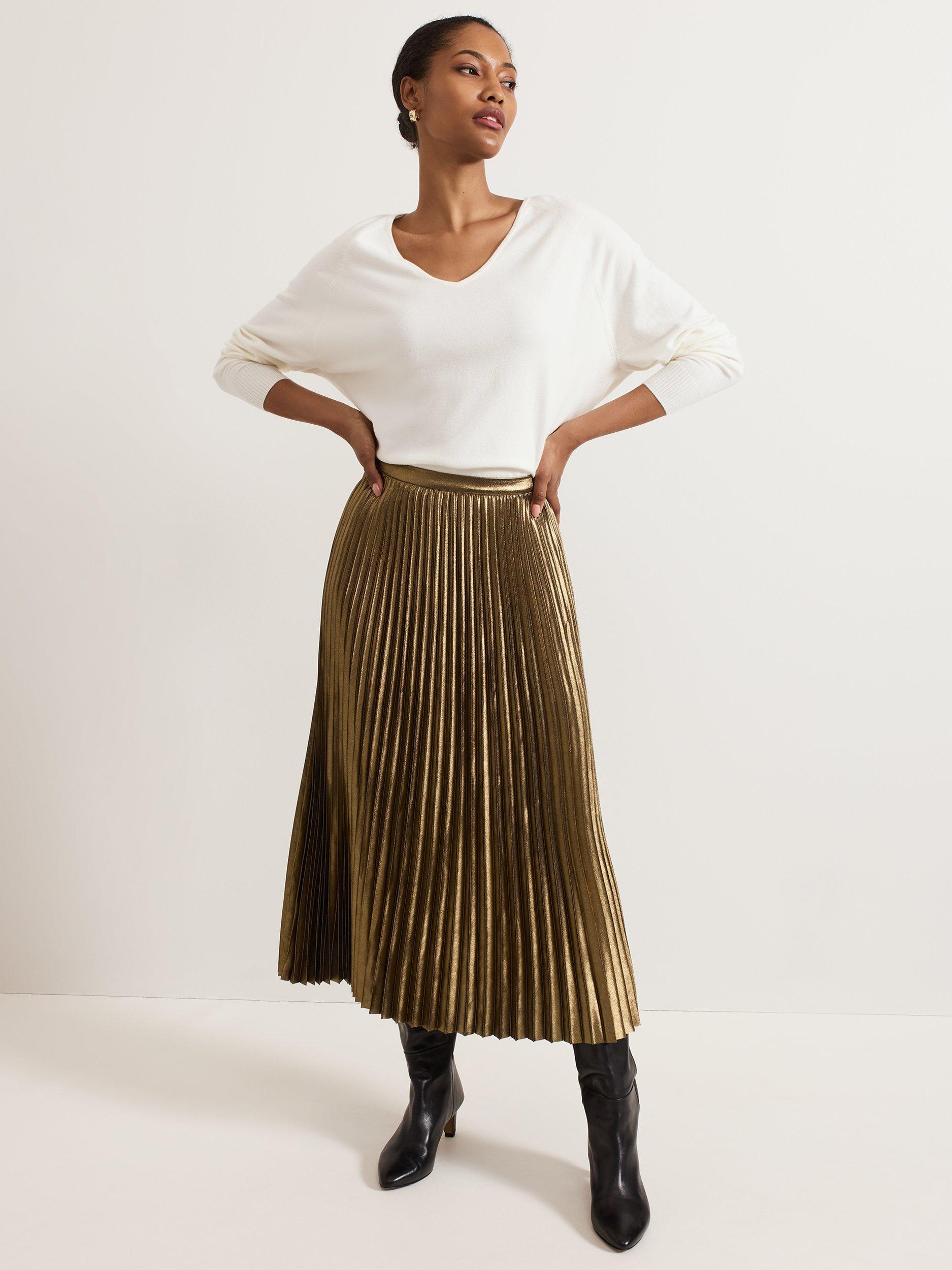Product image 3 of 6, which shows Phase Eight Senita V-Neck Jumper, Winter White, XS