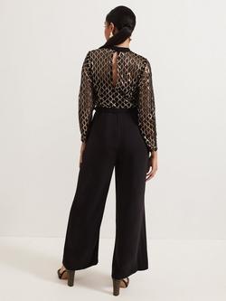 Phase Eight Petite Amelia Jumpsuit, Black/Multi - view 2, Black/Multi