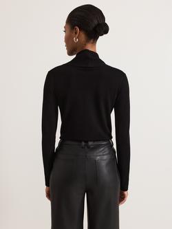 Phase Eight Lottie Cowl Neck Knit Top, Black - view 2, Black