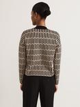 Phase Eight Tanya Geometric Knit Top, Gunmetal