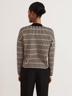 Phase Eight Tanya Geometric Knit Top, Gunmetal - view 2, Gunmetal