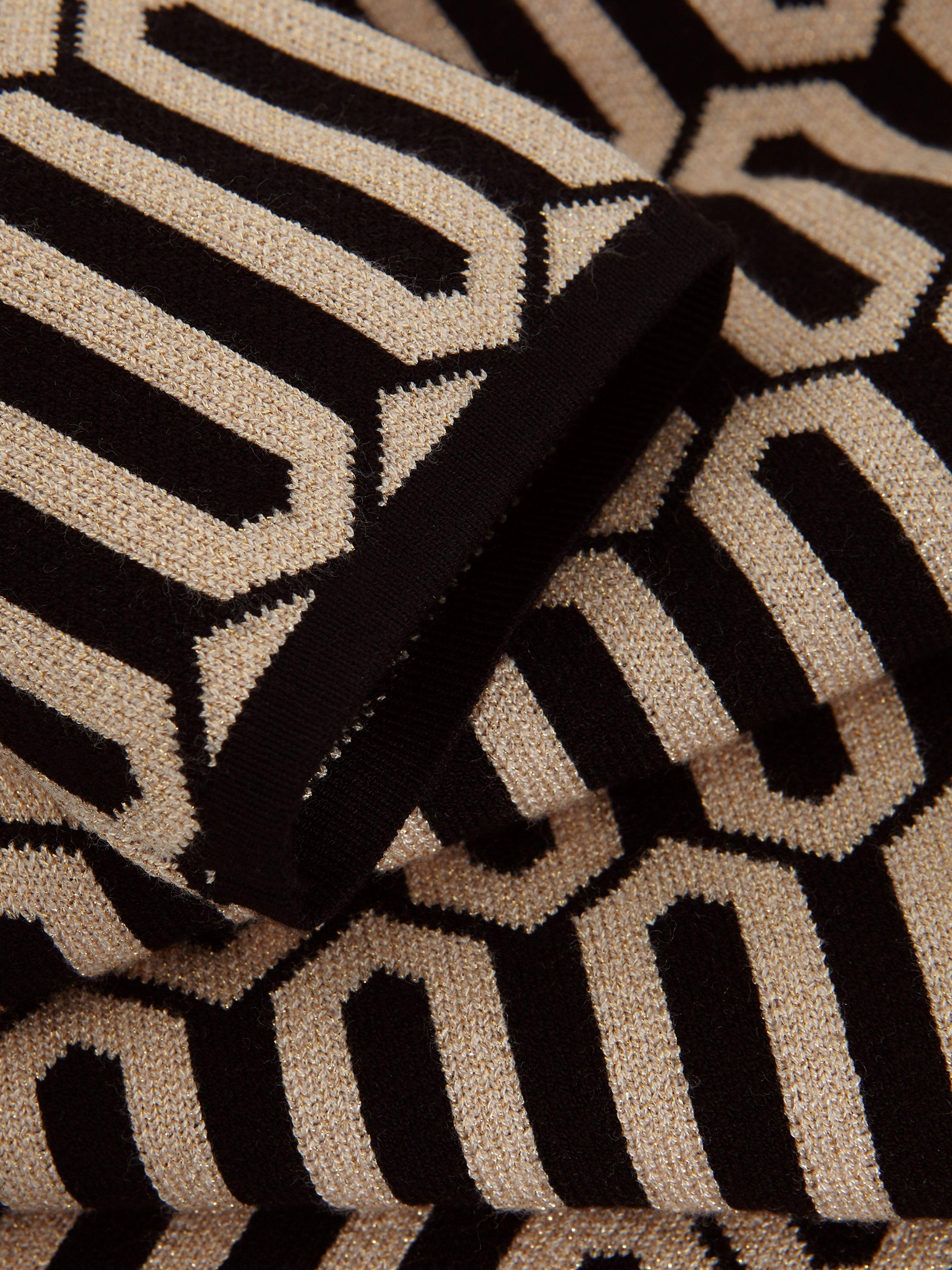 Product image 6 of 7, which shows Phase Eight Tanya Geometric Knit Top, Gunmetal, XS