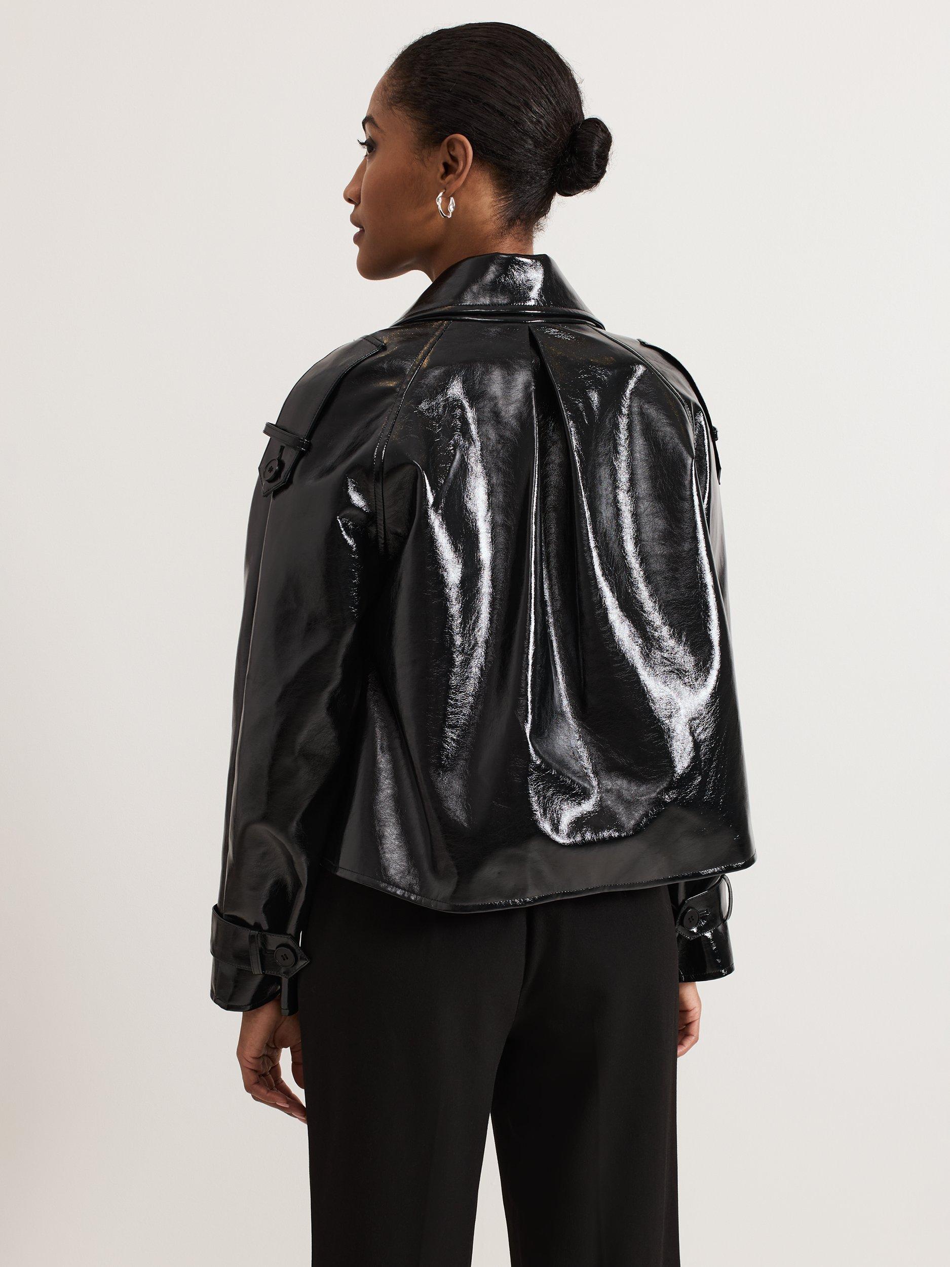Product image 2 of 7, which shows Phase Eight Fayette Trench Jacket, Black, 8