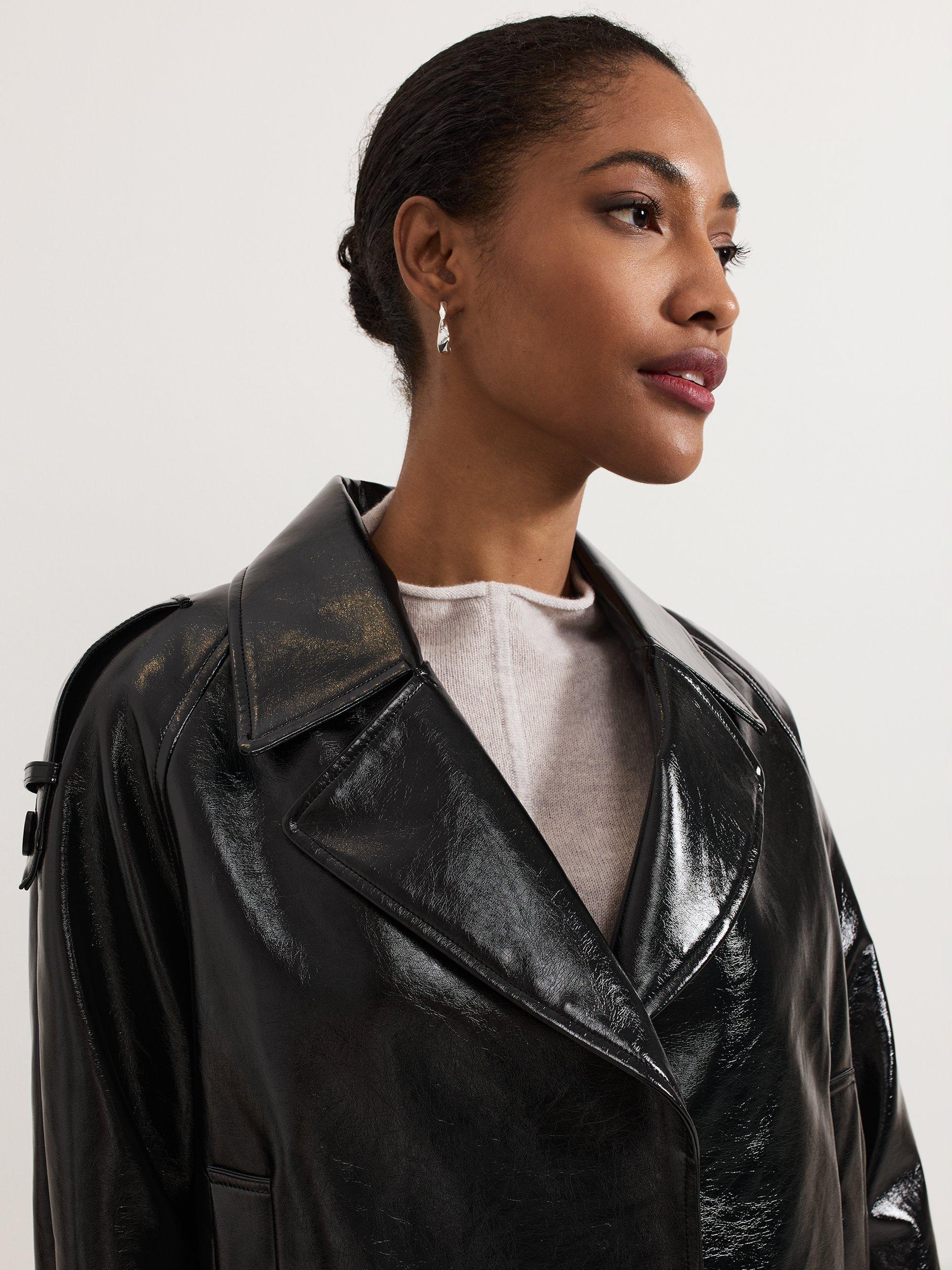 Product image 4 of 7, which shows Phase Eight Fayette Trench Jacket, Black, 8