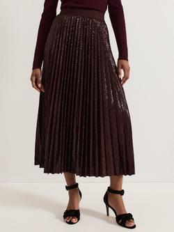 Phase Eight Alaina Sequin Skirt, Burgundy, Burgundy